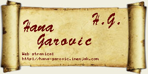 Hana Garović vizit kartica